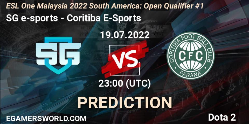 SG e-sports - Coritiba E-Sports: ennuste. 19.07.2022 at 23:27, Dota 2, ESL One Malaysia 2022 South America: Open Qualifier #1