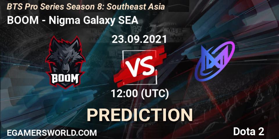 BOOM - Nigma Galaxy SEA: ennuste. 23.09.2021 at 12:21, Dota 2, BTS Pro Series Season 8: Southeast Asia