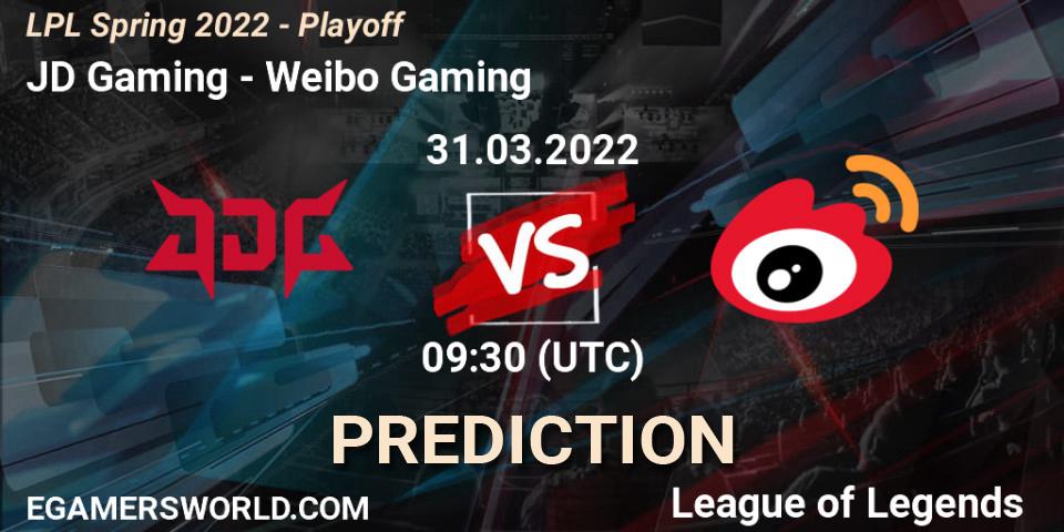 JD Gaming - Weibo Gaming: ennuste. 31.03.2022 at 09:00, LoL, LPL Spring 2022 - Playoff