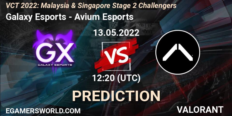 Galaxy Esports - Avium Esports: ennuste. 13.05.2022 at 12:20, VALORANT, VCT 2022: Malaysia & Singapore Stage 2 Challengers