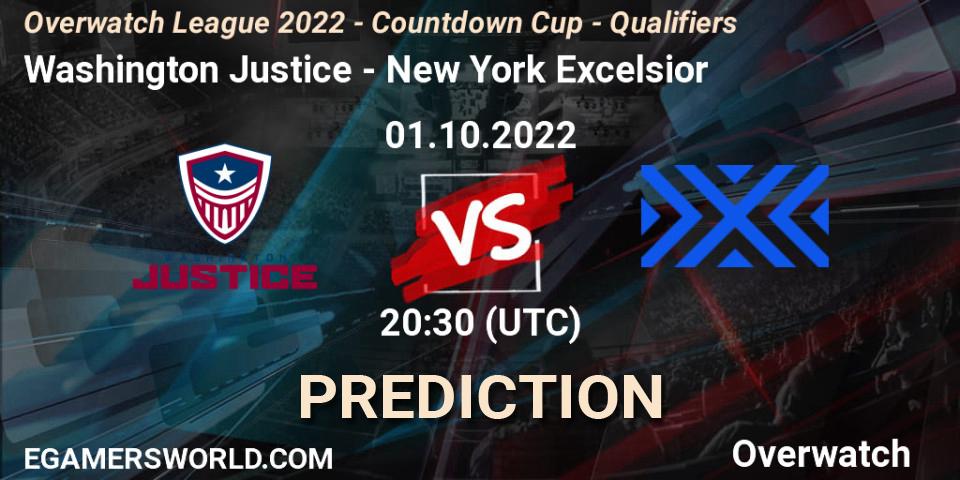 Washington Justice - New York Excelsior: ennuste. 01.10.2022 at 20:30, Overwatch, Overwatch League 2022 - Countdown Cup - Qualifiers