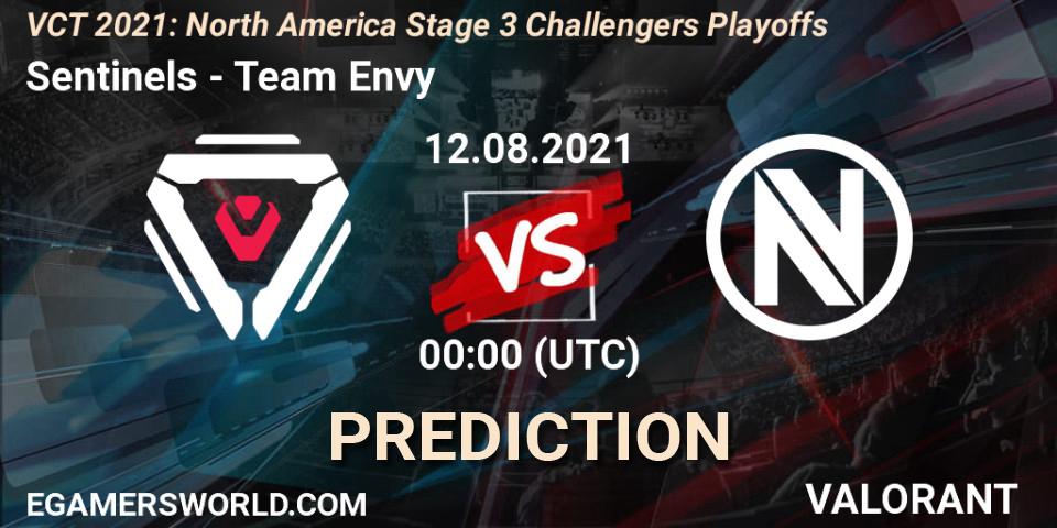 Sentinels - Team Envy: ennuste. 12.08.2021 at 00:00, VALORANT, VCT 2021: North America Stage 3 Challengers Playoffs