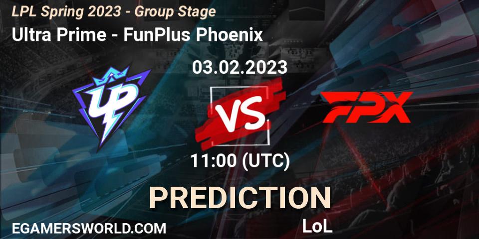 Ultra Prime - FunPlus Phoenix: ennuste. 03.02.2023 at 12:30, LoL, LPL Spring 2023 - Group Stage
