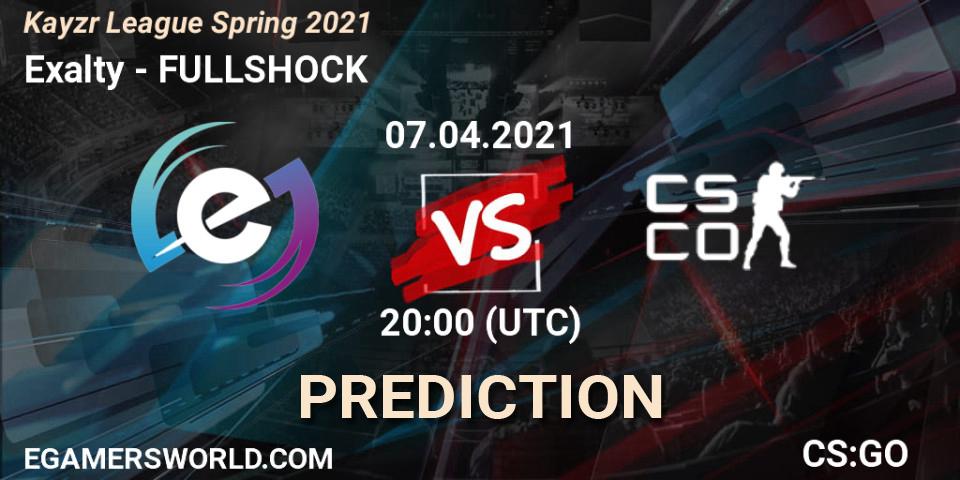 Exalty - FULLSHOCK: ennuste. 07.04.2021 at 20:00, Counter-Strike (CS2), Kayzr League Spring 2021
