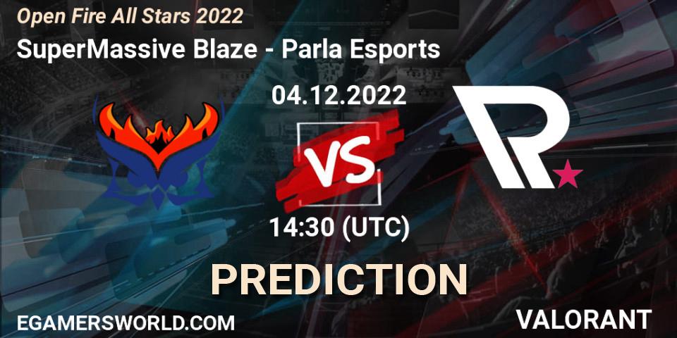 SuperMassive Blaze - Parla Esports: ennuste. 04.12.22, VALORANT, Open Fire All Stars 2022