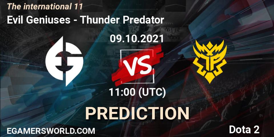 Evil Geniuses - Thunder Predator: ennuste. 09.10.2021 at 11:15, Dota 2, The Internationa 2021