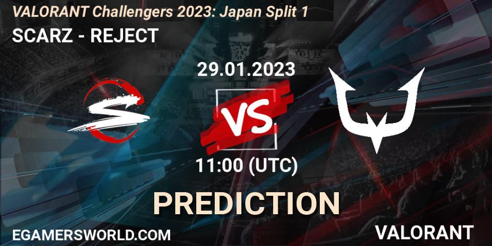 SCARZ - REJECT: ennuste. 29.01.23, VALORANT, VALORANT Challengers 2023: Japan Split 1