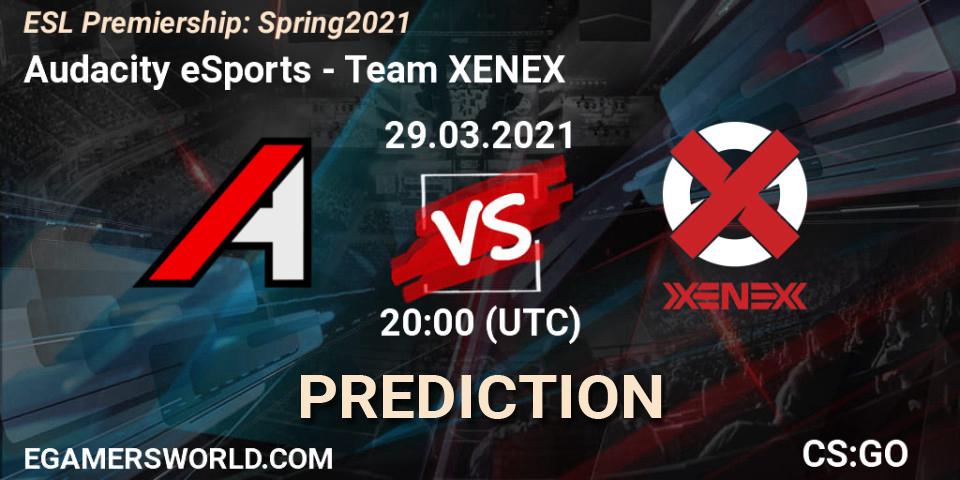 Audacity eSports - XENEX: ennuste. 29.03.2021 at 19:00, Counter-Strike (CS2), ESL Premiership: Spring 2021
