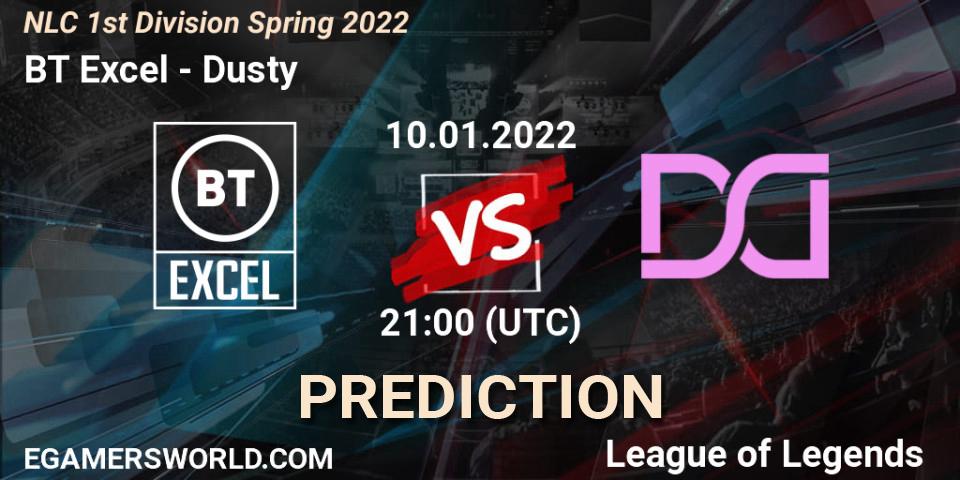 BT Excel - Dusty: ennuste. 10.01.22, LoL, NLC 1st Division Spring 2022