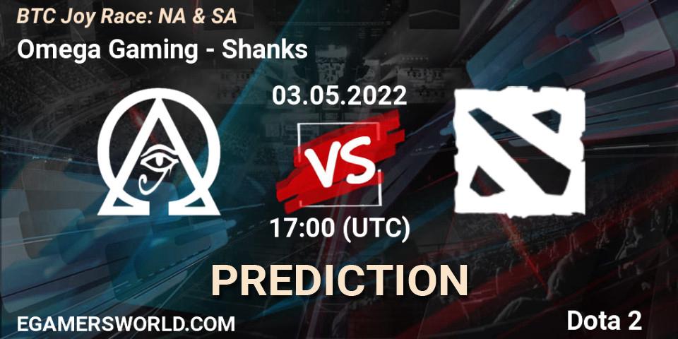 Omega Gaming - Shanks: ennuste. 03.05.2022 at 17:10, Dota 2, BTC Joy Race: NA & SA