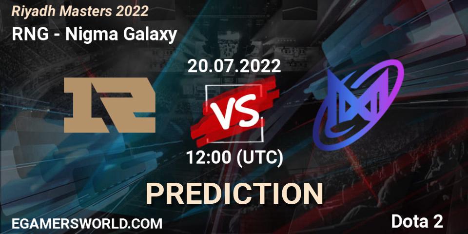 RNG - Nigma Galaxy: ennuste. 20.07.2022 at 12:38, Dota 2, Riyadh Masters 2022