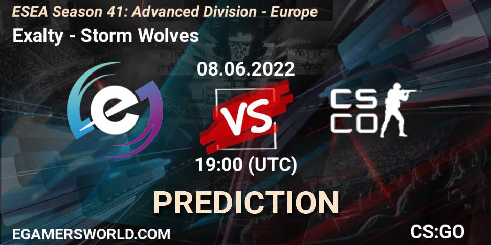 Exalty - Storm Wolves: ennuste. 08.06.2022 at 19:00, Counter-Strike (CS2), ESEA Season 41: Advanced Division - Europe
