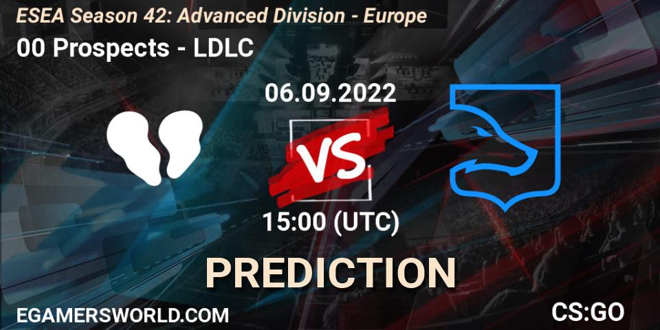 00 Prospects - LDLC: ennuste. 06.09.2022 at 17:00, Counter-Strike (CS2), ESEA Season 42: Advanced Division - Europe