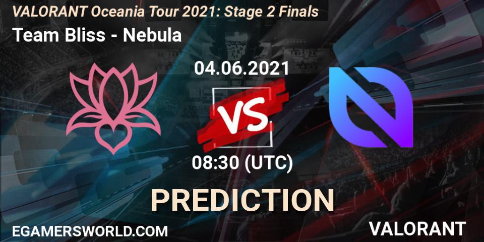 Team Bliss - Nebula: ennuste. 04.06.2021 at 08:30, VALORANT, VALORANT Oceania Tour 2021: Stage 2 Finals
