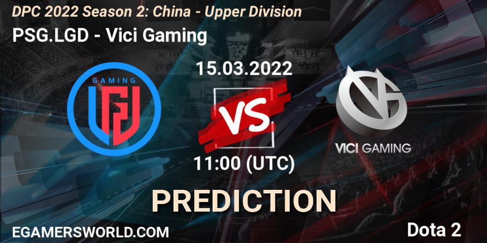 PSG.LGD - Vici Gaming: ennuste. 15.03.2022 at 10:04, Dota 2, DPC 2021/2022 Tour 2 (Season 2): China Division I (Upper)