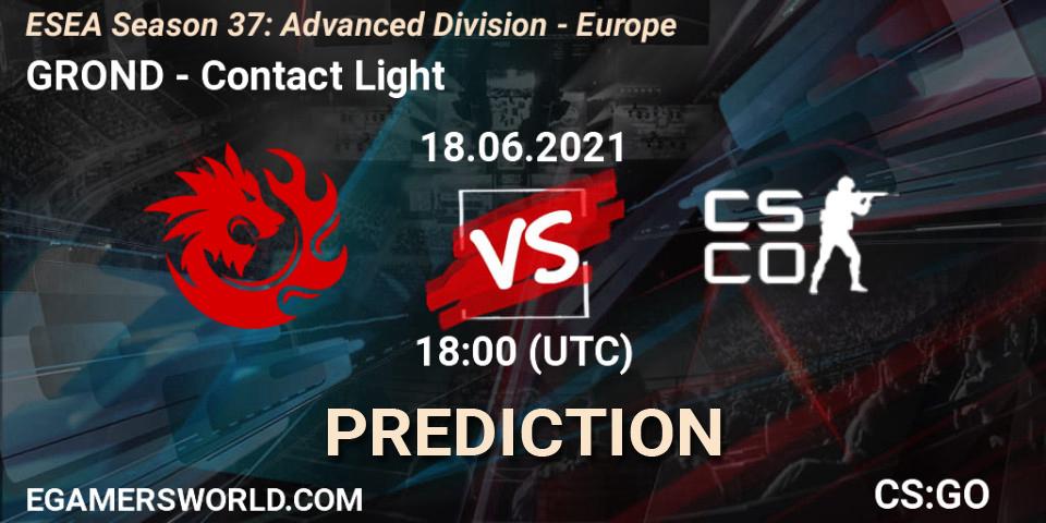 GROND - Contact Light: ennuste. 18.06.2021 at 18:00, Counter-Strike (CS2), ESEA Season 37: Advanced Division - Europe
