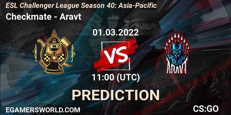 Checkmate - Aravt: ennuste. 01.03.2022 at 12:00, Counter-Strike (CS2), ESL Challenger League Season 40: Asia-Pacific