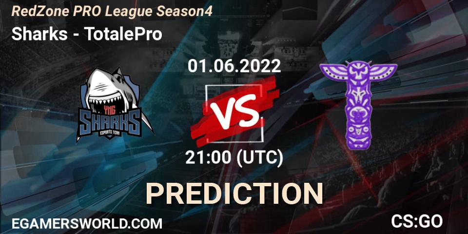 Sharks - TotalePro: ennuste. 01.06.2022 at 21:00, Counter-Strike (CS2), RedZone PRO League Season 4