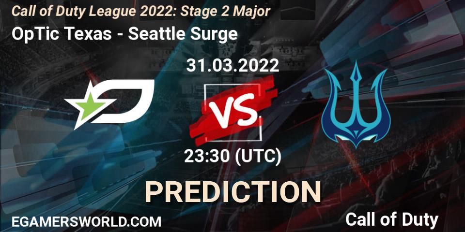 OpTic Texas - Seattle Surge: ennuste. 31.03.22, Call of Duty, Call of Duty League 2022: Stage 2 Major