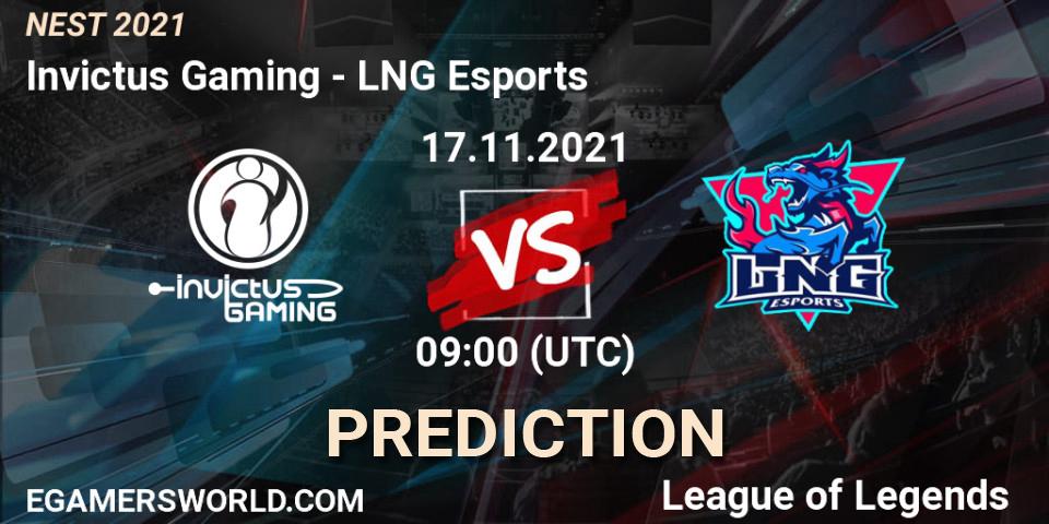 LNG Esports - Invictus Gaming: ennuste. 17.11.2021 at 09:05, LoL, NEST 2021