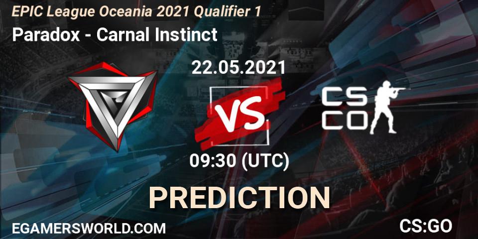 Skyfire - Carnal Instinct: ennuste. 22.05.21, CS2 (CS:GO), EPIC League Oceania 2021 Qualifier 1
