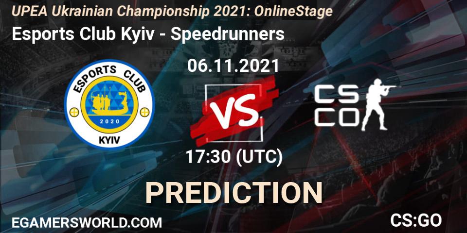 Esports Club Kyiv - Speedrunners: ennuste. 06.11.2021 at 17:30, Counter-Strike (CS2), UPEA Ukrainian Championship 2021: Online Stage