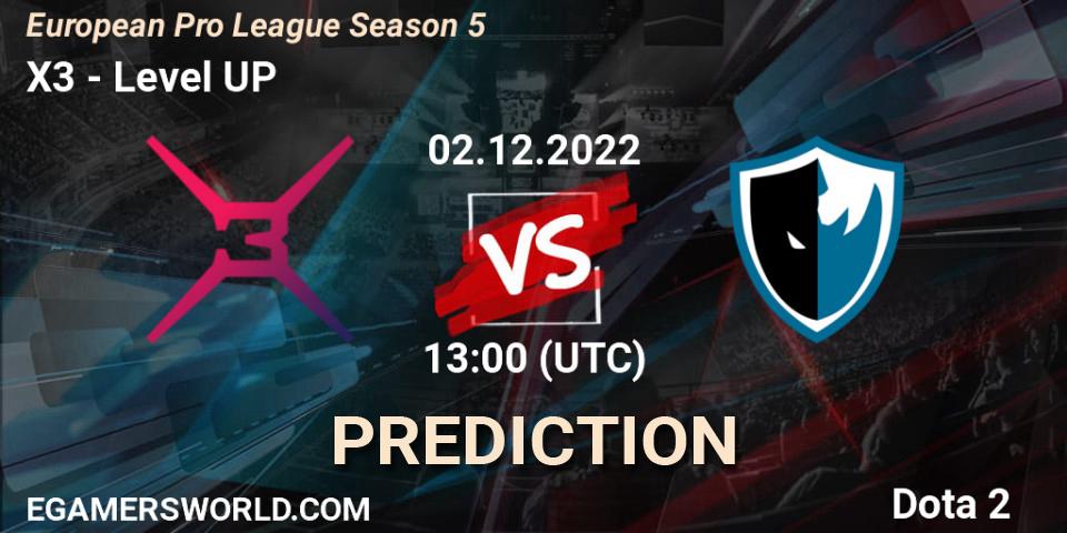 X3 - Level UP: ennuste. 02.12.22, Dota 2, European Pro League Season 5