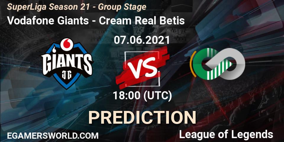 Vodafone Giants - Cream Real Betis: ennuste. 07.06.2021 at 19:00, LoL, SuperLiga Season 21 - Group Stage 