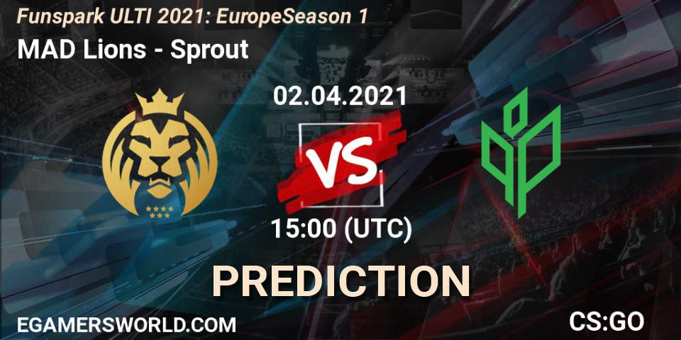 MAD Lions - Sprout: ennuste. 02.04.2021 at 15:30, Counter-Strike (CS2), Funspark ULTI 2021: Europe Season 1