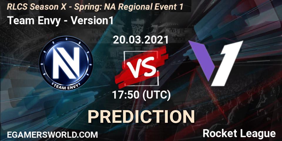 Team Envy - Version1: ennuste. 20.03.2021 at 17:35, Rocket League, RLCS Season X - Spring: NA Regional Event 1