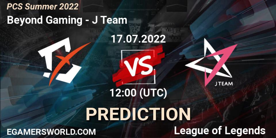 Beyond Gaming - J Team: ennuste. 17.07.2022 at 13:00, LoL, PCS Summer 2022