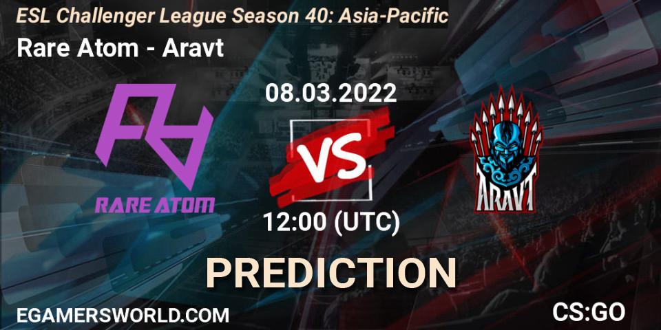 Rare Atom - Aravt: ennuste. 08.03.2022 at 12:00, Counter-Strike (CS2), ESL Challenger League Season 40: Asia-Pacific