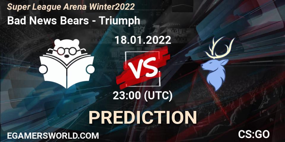 Bad News Bears - Triumph: ennuste. 18.01.22, CS2 (CS:GO), Super League Arena Winter 2022