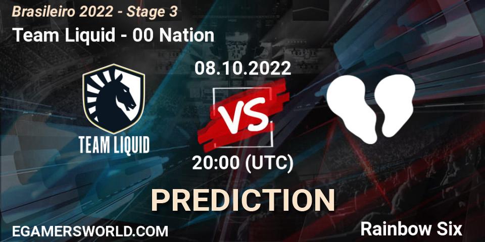 Team Liquid - 00 Nation: ennuste. 08.10.2022 at 20:00, Rainbow Six, Brasileirão 2022 - Stage 3