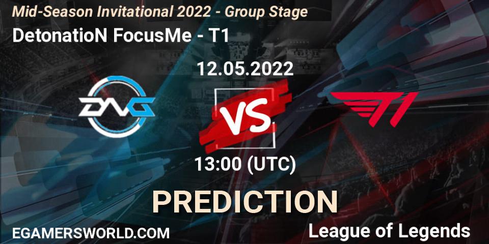 DetonatioN FocusMe - T1: ennuste. 15.05.2022 at 07:00, LoL, Mid-Season Invitational 2022 - Group Stage