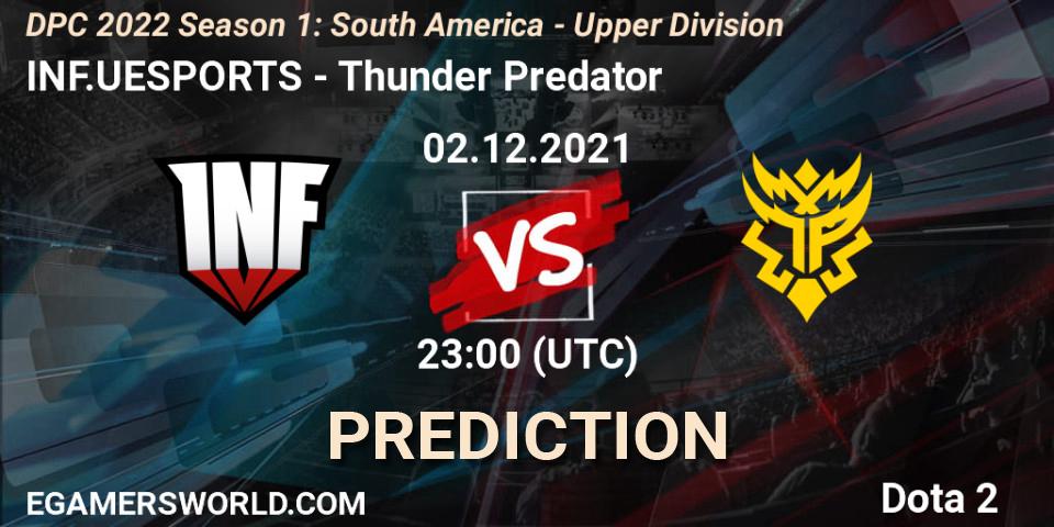 INF.UESPORTS - Thunder Predator: ennuste. 02.12.21, Dota 2, DPC 2022 Season 1: South America - Upper Division