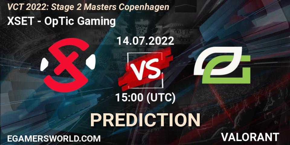 XSET - OpTic Gaming: ennuste. 15.07.2022 at 18:50, VALORANT, VCT 2022: Stage 2 Masters Copenhagen