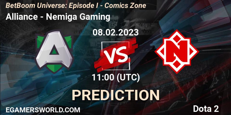Alliance - Nemiga Gaming: ennuste. 08.02.23, Dota 2, BetBoom Universe: Episode I - Comics Zone