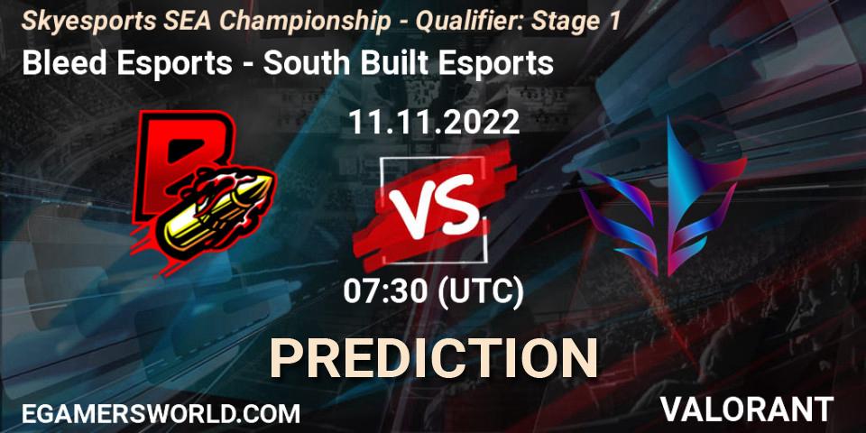 Bleed Esports - South Built Esports: ennuste. 11.11.2022 at 07:30, VALORANT, Skyesports SEA Championship - Qualifier: Stage 1