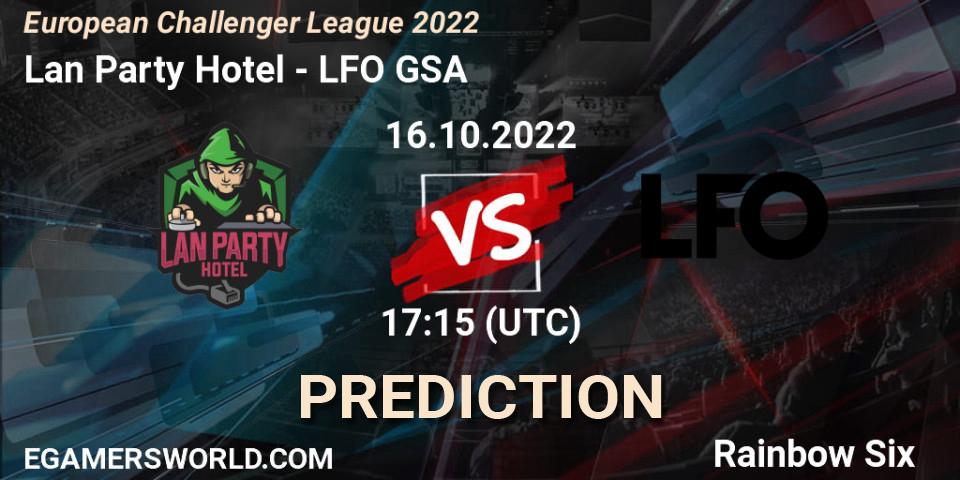 Lan Party Hotel - LFO GSA: ennuste. 21.10.2022 at 17:15, Rainbow Six, European Challenger League 2022