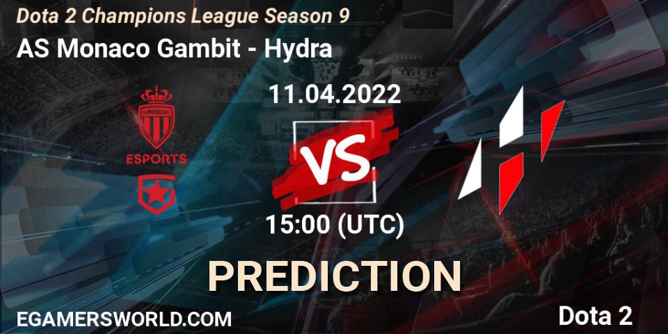 AS Monaco Gambit - Hydra: ennuste. 11.04.22, Dota 2, Dota 2 Champions League Season 9