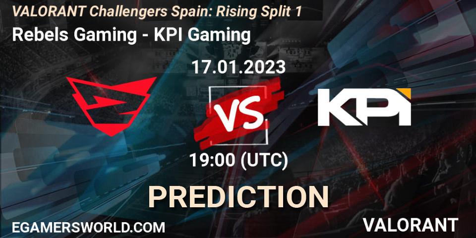 Rebels Gaming - KPI Gaming: ennuste. 17.01.2023 at 19:45, VALORANT, VALORANT Challengers 2023 Spain: Rising Split 1