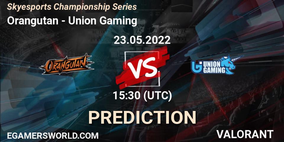 Orangutan - Union Gaming: ennuste. 23.05.2022 at 15:30, VALORANT, Skyesports Championship Series