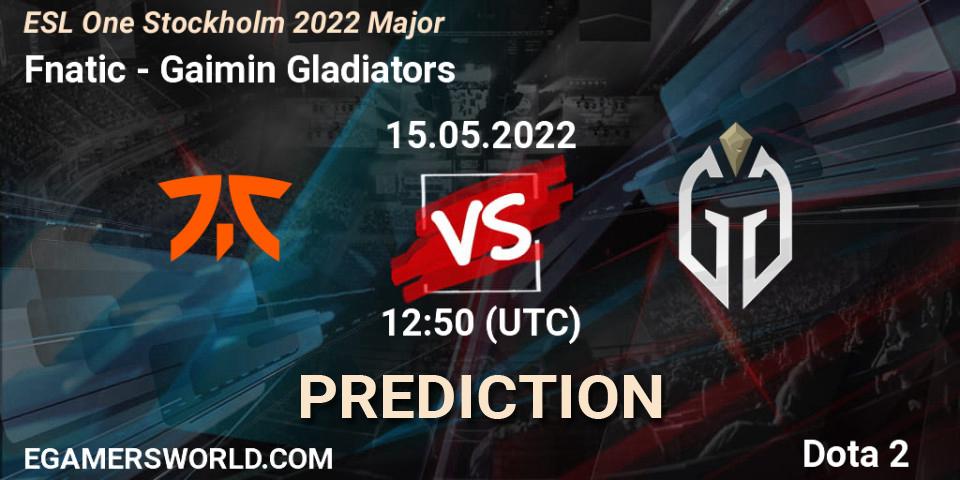 Fnatic - Gaimin Gladiators: ennuste. 15.05.2022 at 12:45, Dota 2, ESL One Stockholm 2022 Major