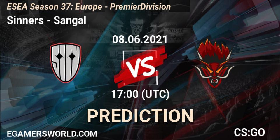 Sinners - Sangal: ennuste. 08.06.2021 at 17:00, Counter-Strike (CS2), ESEA Season 37: Europe - Premier Division