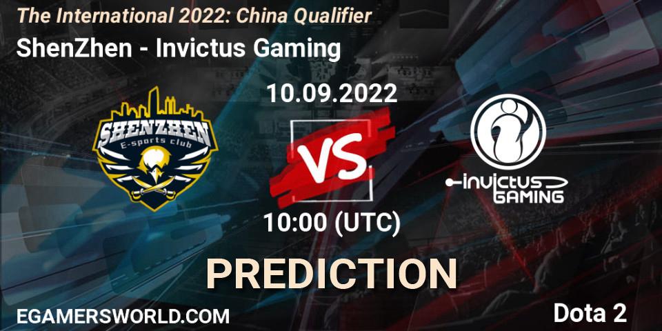 ShenZhen - Invictus Gaming: ennuste. 10.09.2022 at 07:55, Dota 2, The International 2022: China Qualifier