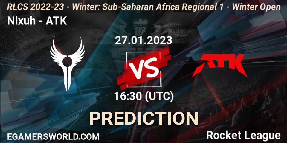 Nixuh - ATK: ennuste. 27.01.2023 at 16:30, Rocket League, RLCS 2022-23 - Winter: Sub-Saharan Africa Regional 1 - Winter Open