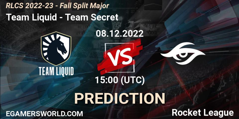 Team Liquid - Team Secret: ennuste. 08.12.2022 at 14:15, Rocket League, RLCS 2022-23 - Fall Split Major