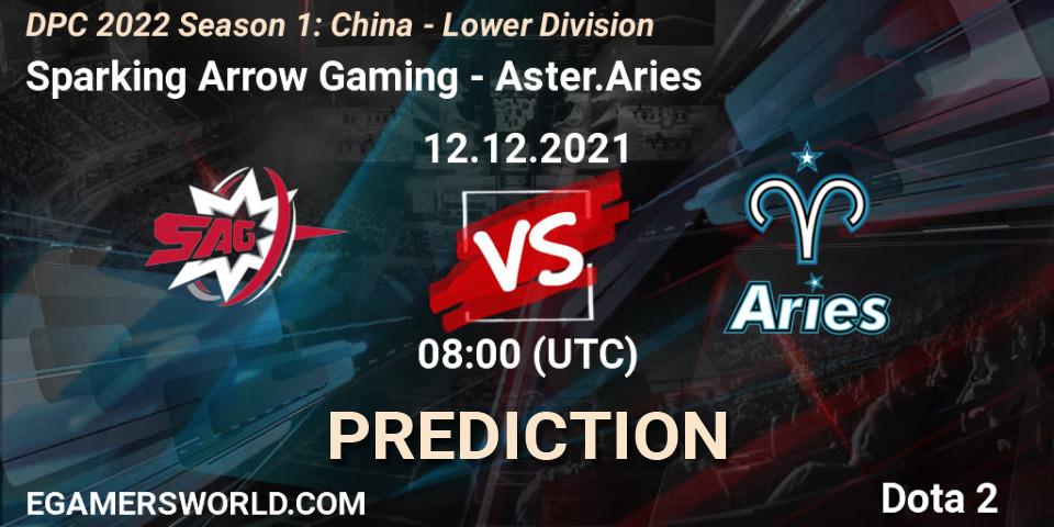 Sparking Arrow Gaming - Aster.Aries: ennuste. 12.12.2021 at 07:55, Dota 2, DPC 2022 Season 1: China - Lower Division