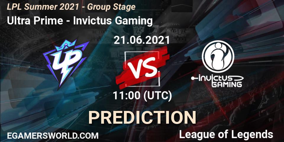 Ultra Prime - Invictus Gaming: ennuste. 21.06.2021 at 11:00, LoL, LPL Summer 2021 - Group Stage